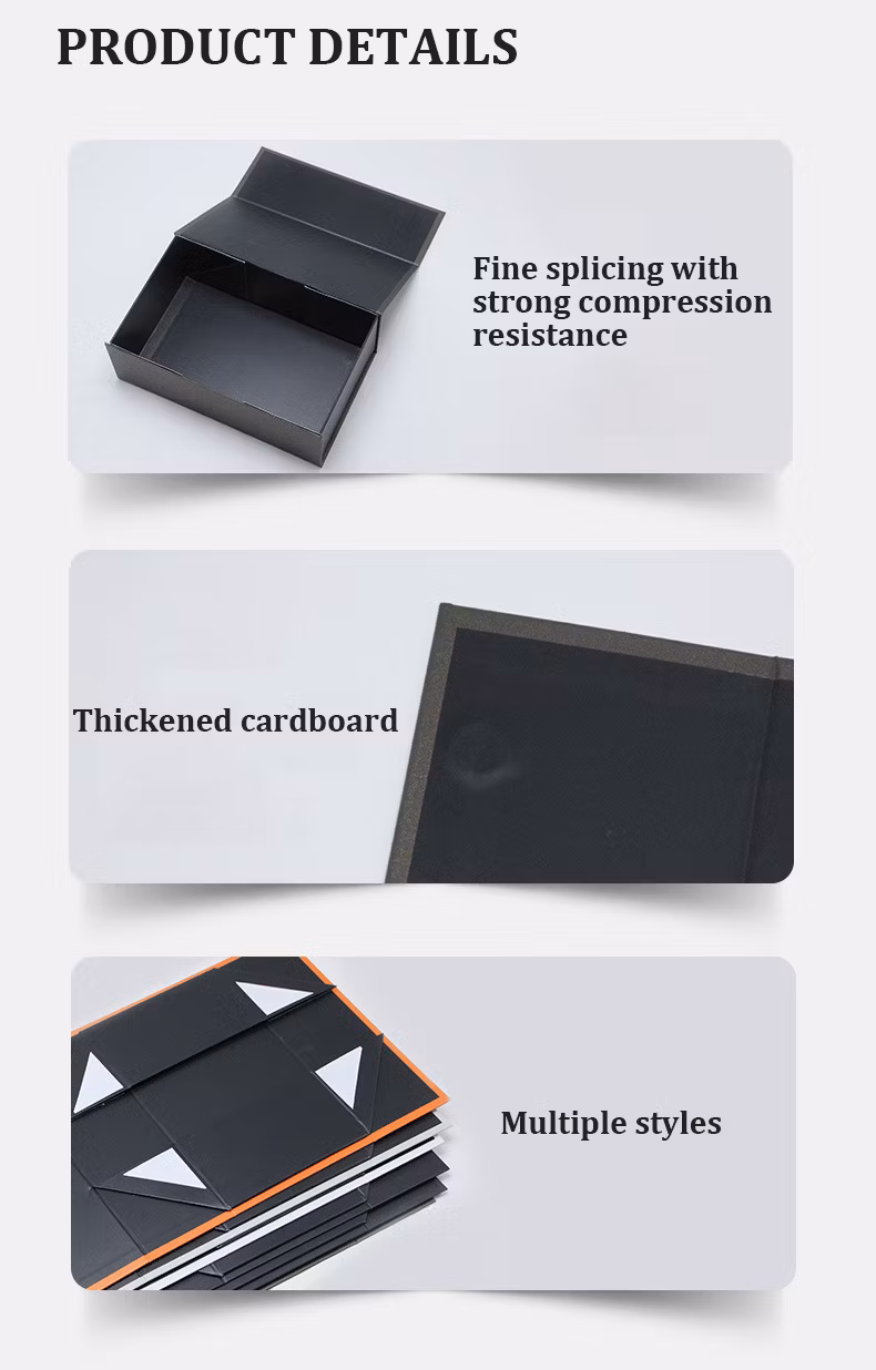 Custom Logo Folding Collapsible Flap Lid Cardboard Black Luxury Gift Packaging Storage Magnetic Paper Shoe Boxes with Lid for Small Business