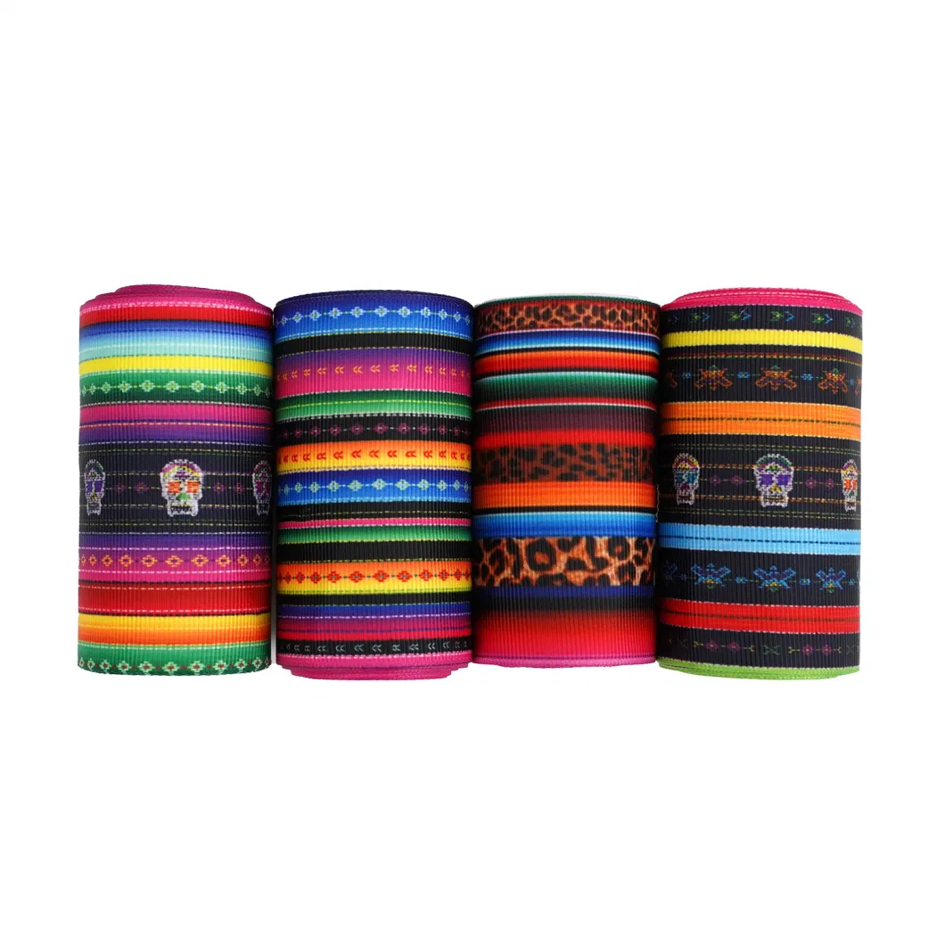 Factory Direct Sales Thread Belt Heat Transfer Mexican Style Decorative Ribbon Gift Packaging Belt Clothing Accessories Wholesale