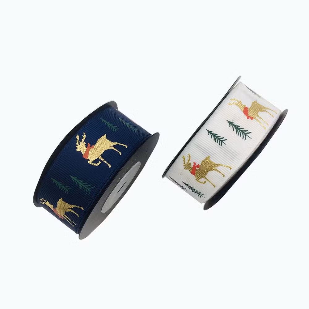 Roll Gift Decorative Tape Wholesale Custom Printed Christmas Logo Christmas Stockings with Satin Ribbon for Package