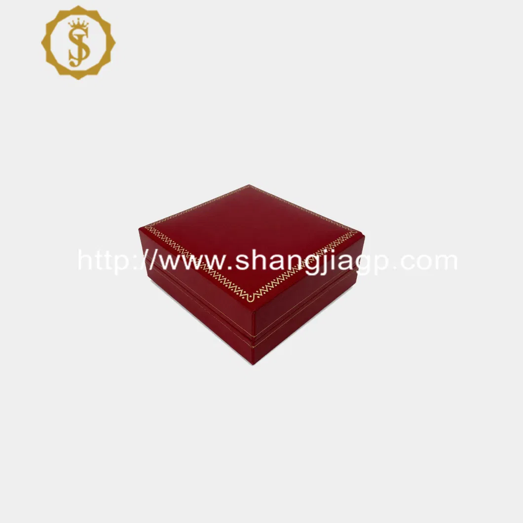 Wholesale Luxury Custom Logo PU Leather Plastic Red Long Jewelry Bracelet Set Packaging Box