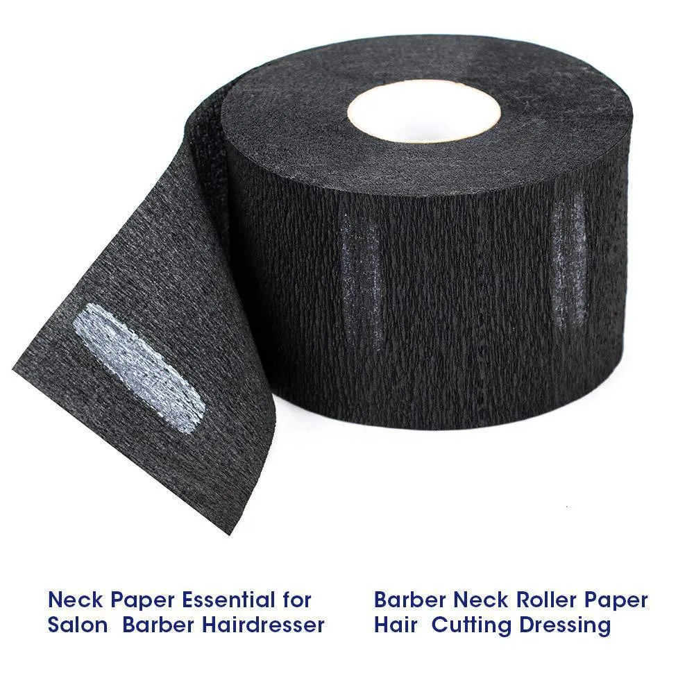 Disposable Barber Paper Neck Strips Wrap Neck Paper Tissue Roll Black Pack