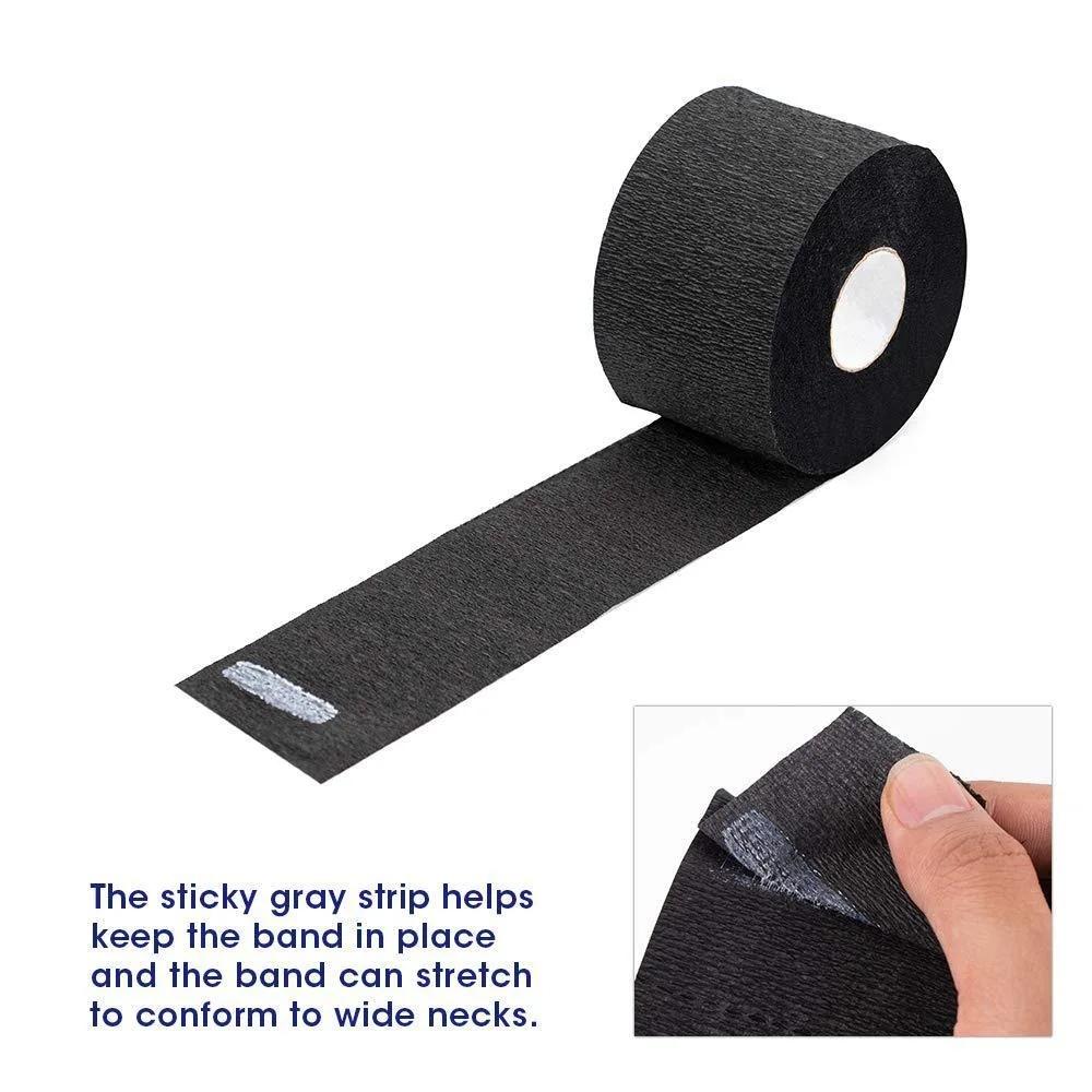 Disposable Barber Paper Neck Strips Wrap Neck Paper Tissue Roll Black Pack