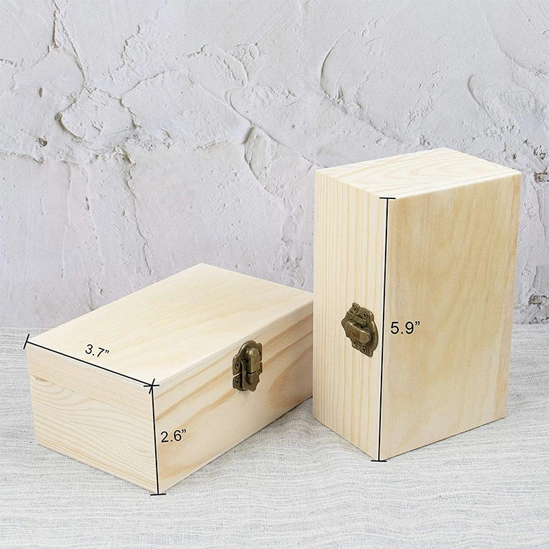 Art Perfume Medium Storage Antique Suitcase packaging Jewelry Treasure Solid Hinged Ring Storage Organizer Cigarette China Small Case Wood Gift Box