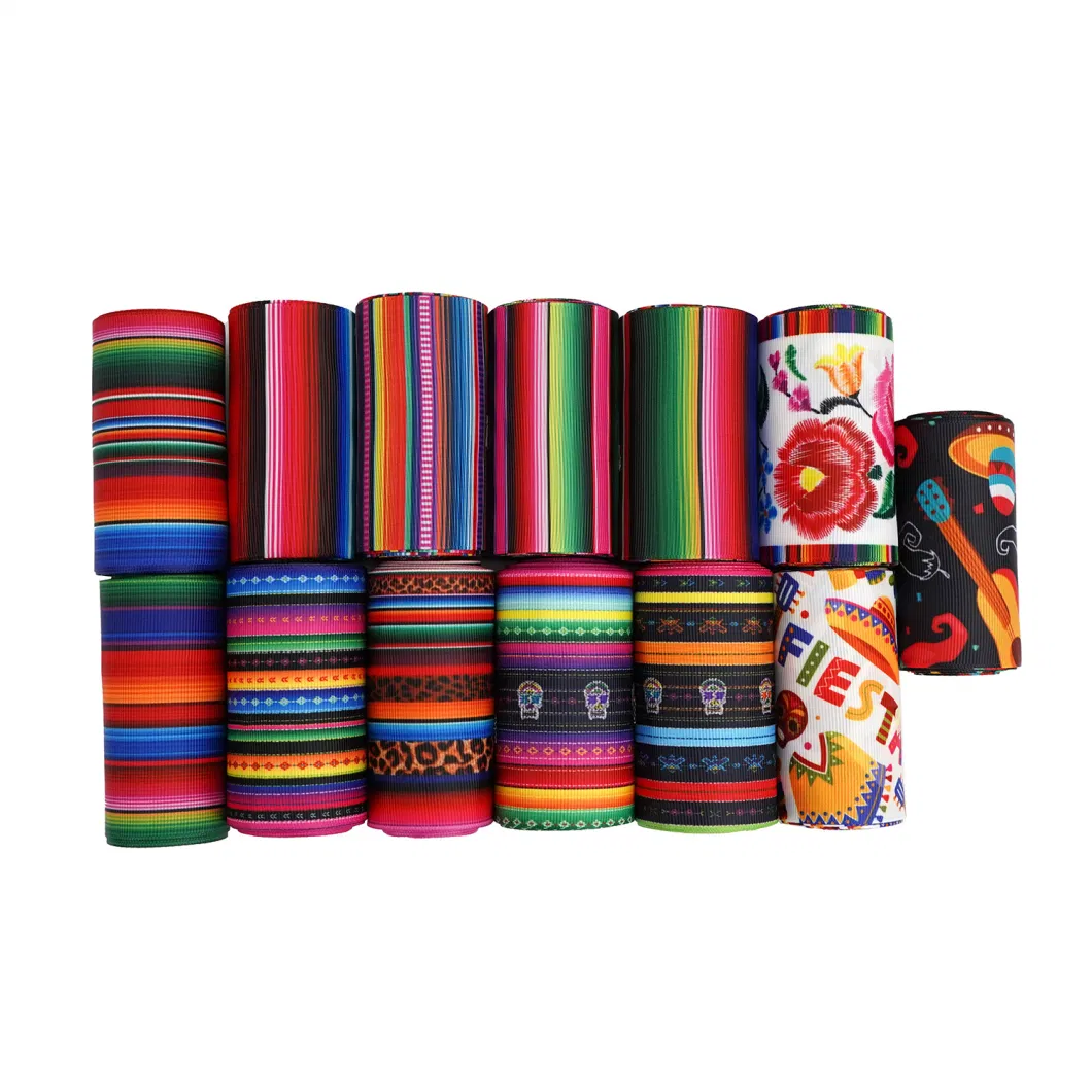 Factory Direct Sales Thread Belt Heat Transfer Mexican Style Decorative Ribbon Gift Packaging Belt Clothing Accessories Wholesale