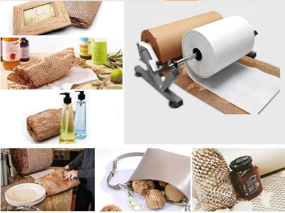 Protective Cushioning Customized Size Filling Buffer Packaging Roll Black White Brown Kraft Wrap Honeycomb Gift Paper