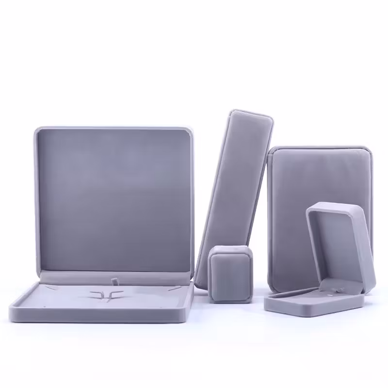 Custom Grey Suede Jewelry Gift Packaging Earring Boxes