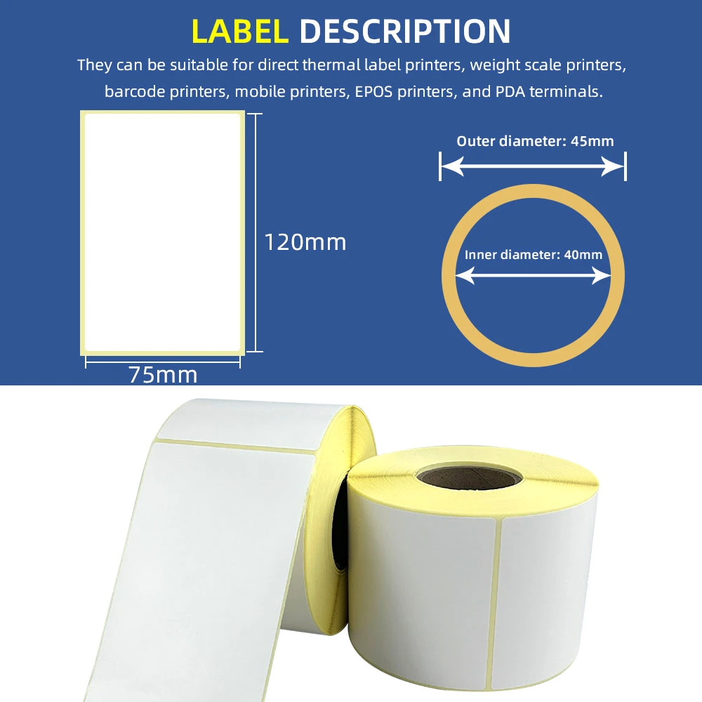 Wholesale Factory Price Adhesive Paper Custom Stickers Roll Direct Thermal 4X6 Labels 100X150 Shipping Labels Printing Barcode Labels Roll