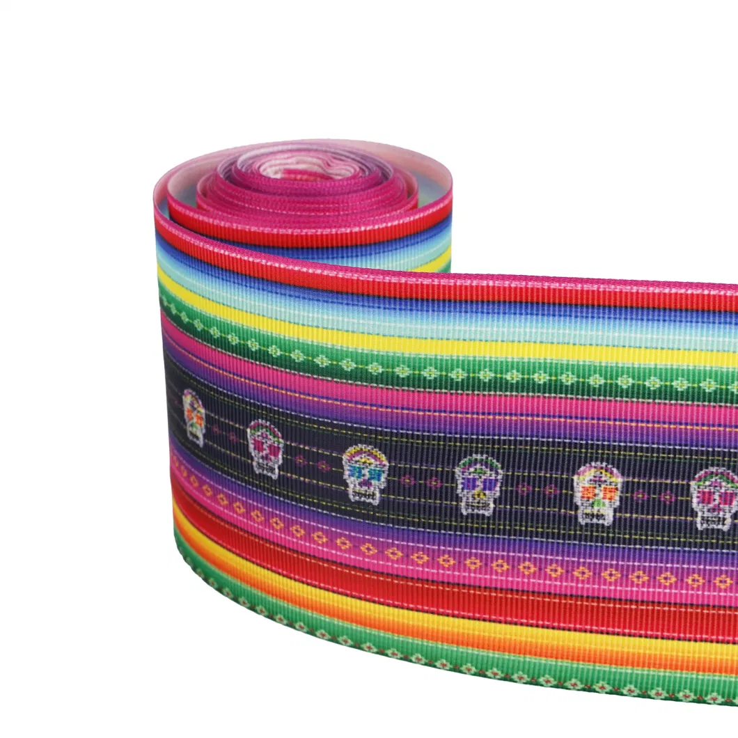 Factory Direct Sales Thread Belt Heat Transfer Mexican Style Decorative Ribbon Gift Packaging Belt Clothing Accessories Wholesale