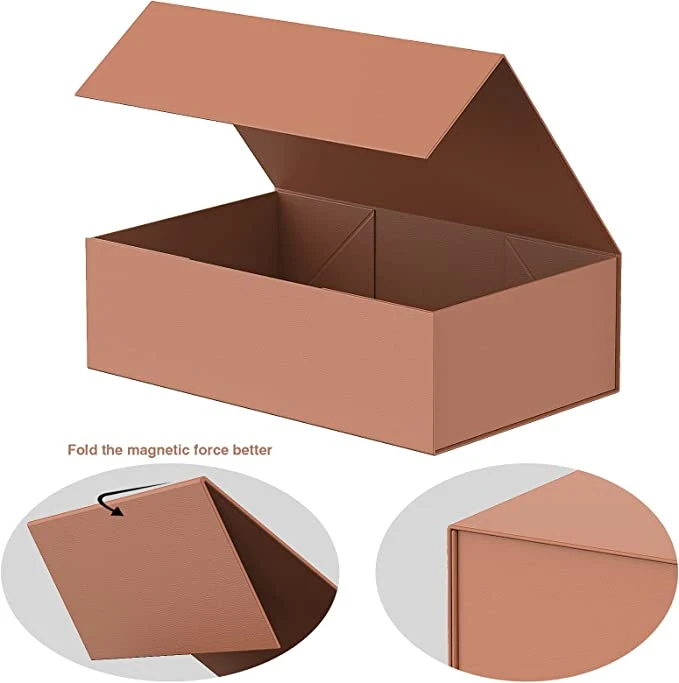 Customized Closure Foldable Magnetic Lid Clamshell Luxury Gift Cardboard Box