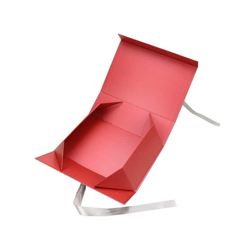 Customized High Quality Package Magnetic Packaging Cardboard Folding Paper Boxes with Ribbon