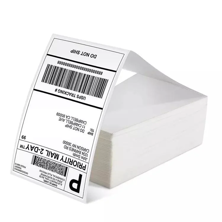 Cheap Adhesive Qualified Barcode Waterproof Oilproof and Alcohol Resistantself Adhesive Removable and Blank Standard Paper Label Sticker for Shipping