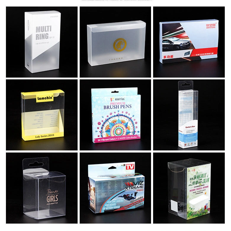 Wholesale Custom Transparent Folding PVC Pet PP Plastic Gift Packaging Used in Cosmetics Perfume Wine Cat Dog Food Jewelry Toys Panties Underwear Packing Boxes