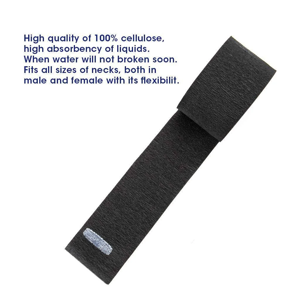 Disposable Barber Paper Neck Strips Wrap Neck Paper Tissue Roll Black Pack