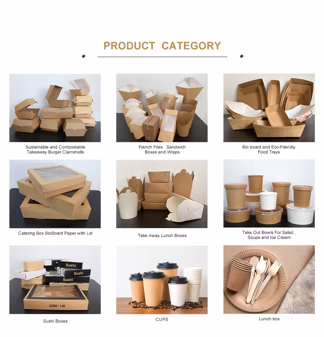 Disposable Party Box Kraft Paper Sushi Salad with Clear Anti Fog Pet Window Wholesale Great Quality Factory Outlet Hot Sale Advanced Durable Fast Food Lunch Box