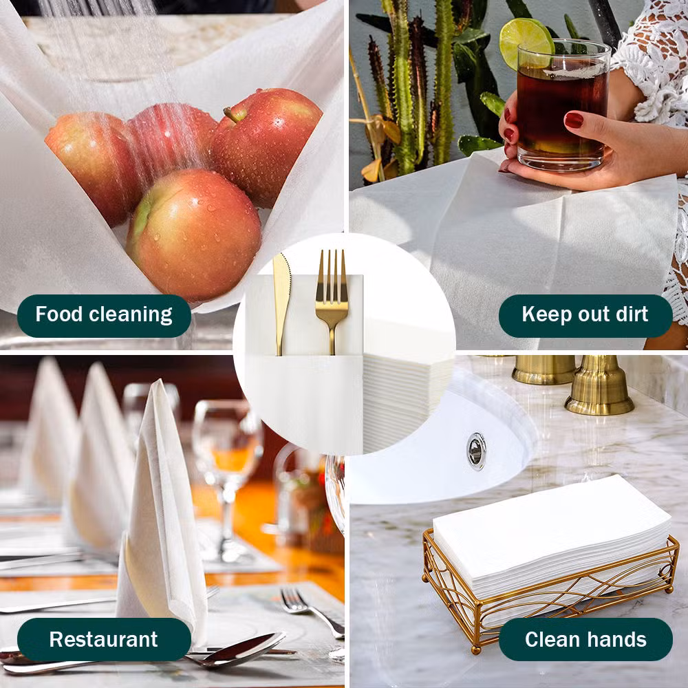 High Quality Fancy Restaurant Paper Tissue Eco Friendly Dyed Red Airlaid Paper Napkins