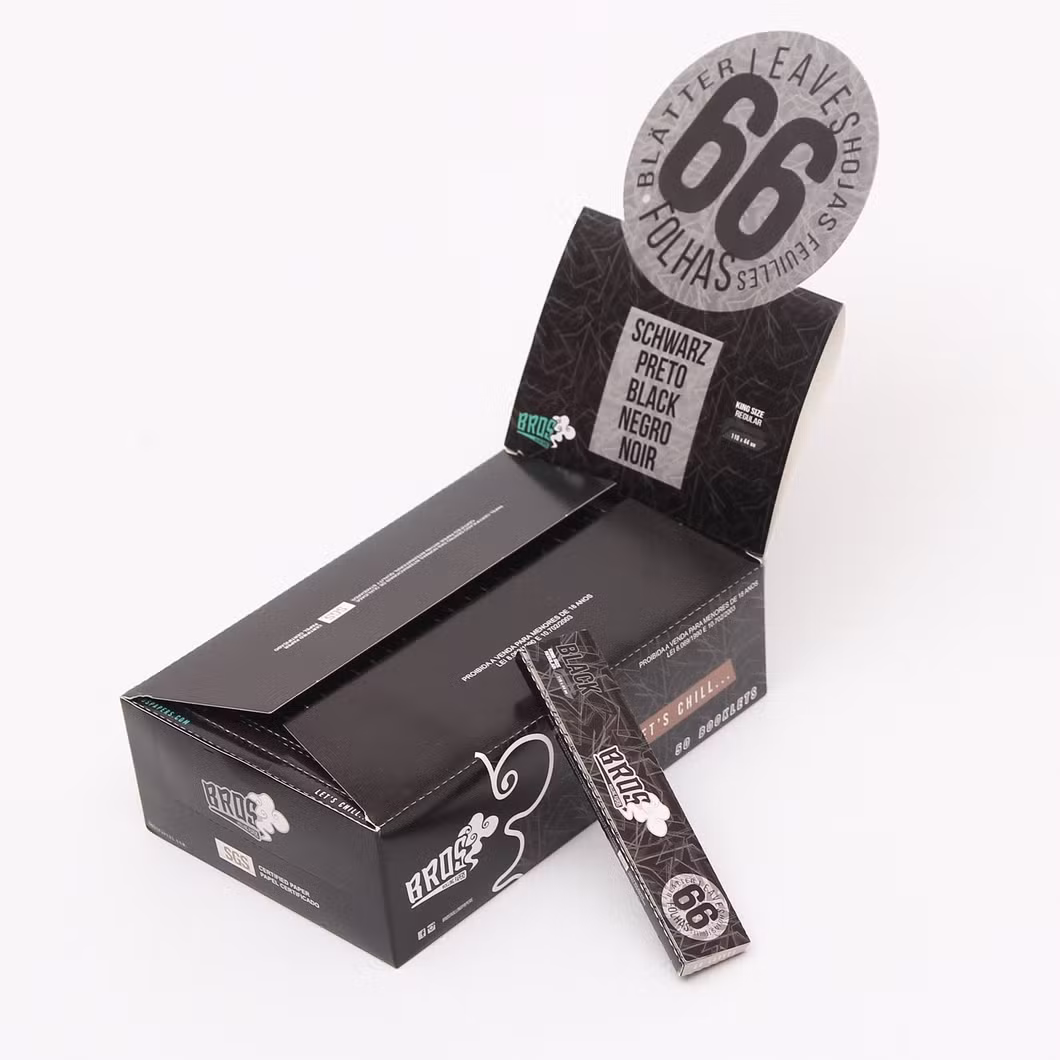 Bros Black 66L Custom Brand Logo Smoking Rolling Paper