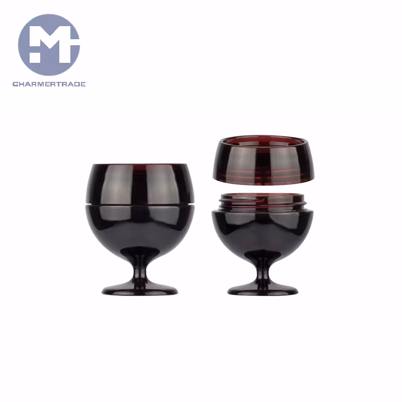 Unique Design Red Wine Cup Shape Compact Powder Container Foundation Empty Wholesale Plastic Compact Powder Case Packaging