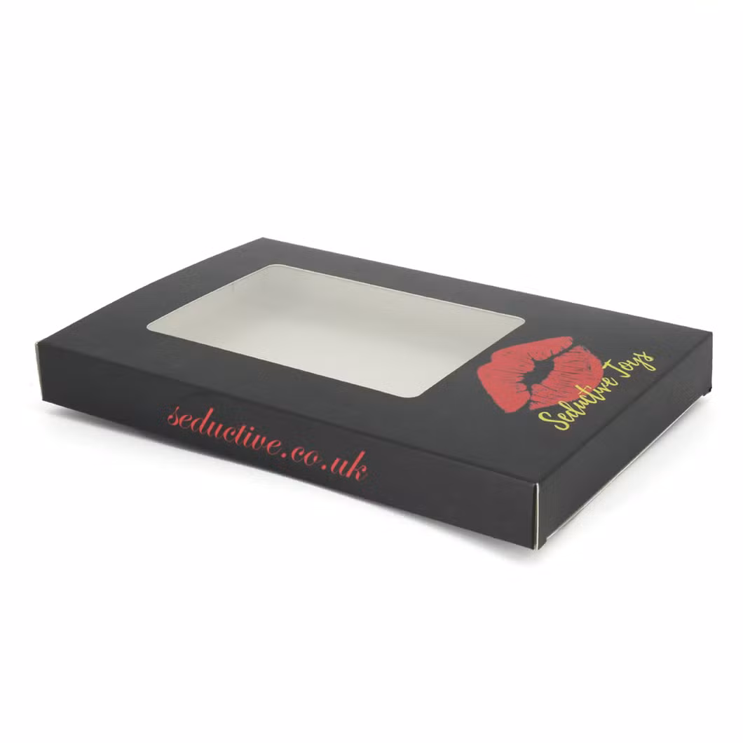 Customized Logo White and Black Gift Cardboard Kraft for Electronic Packaging Paper Box with Window