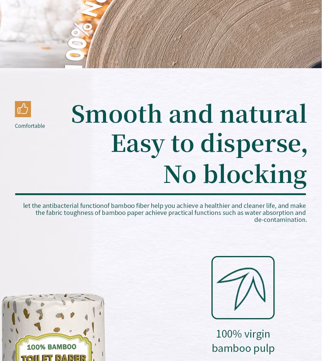 3 Ply Toilet Paper Virgin Bamboo Paper Eco-Friendly Material Paper Tape Environmental Ink Towel Paper Roll Tissue Paper Jumbo Roll Wholesales