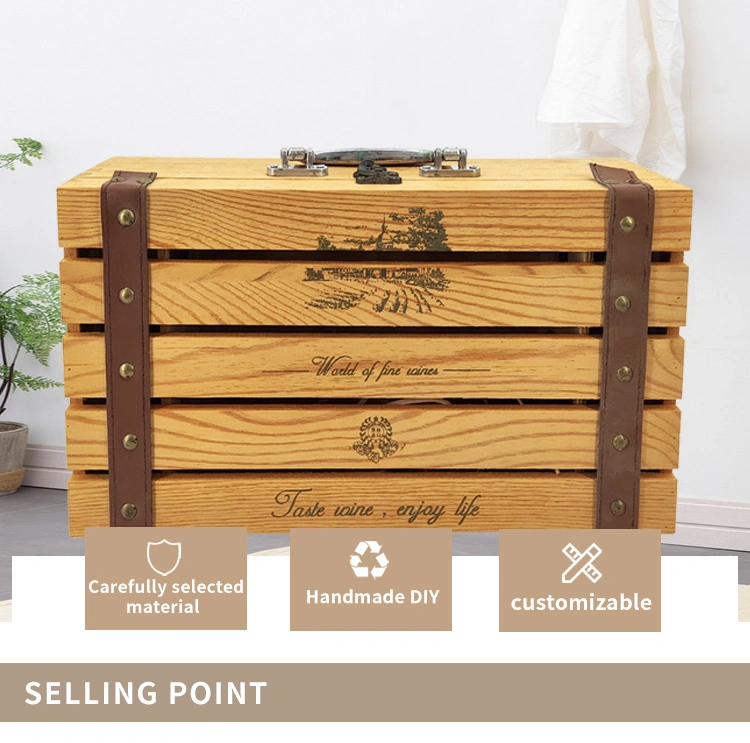 Red Wine Wooden Box Packaging Gift Box Wine Custom