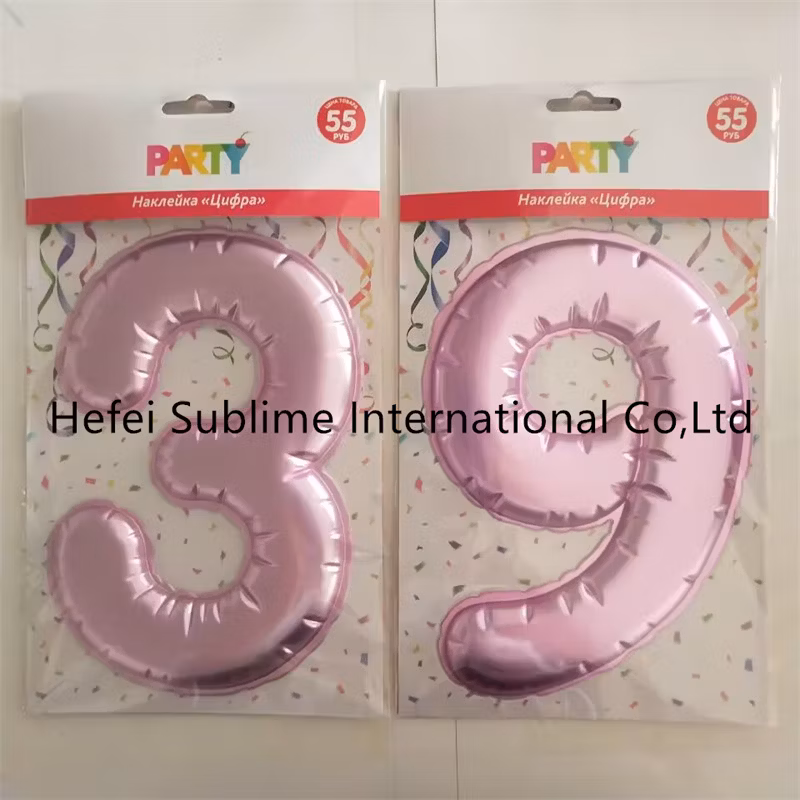 Foil Balloon Number Sticker &prime;0&prime; Silver (20 cm)