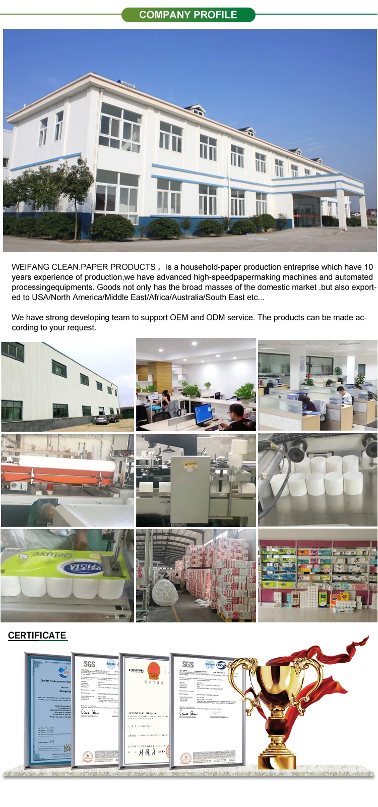 Factory Wholesale Customized Cheap 1 Ply Toilet Tissue Roll Paper