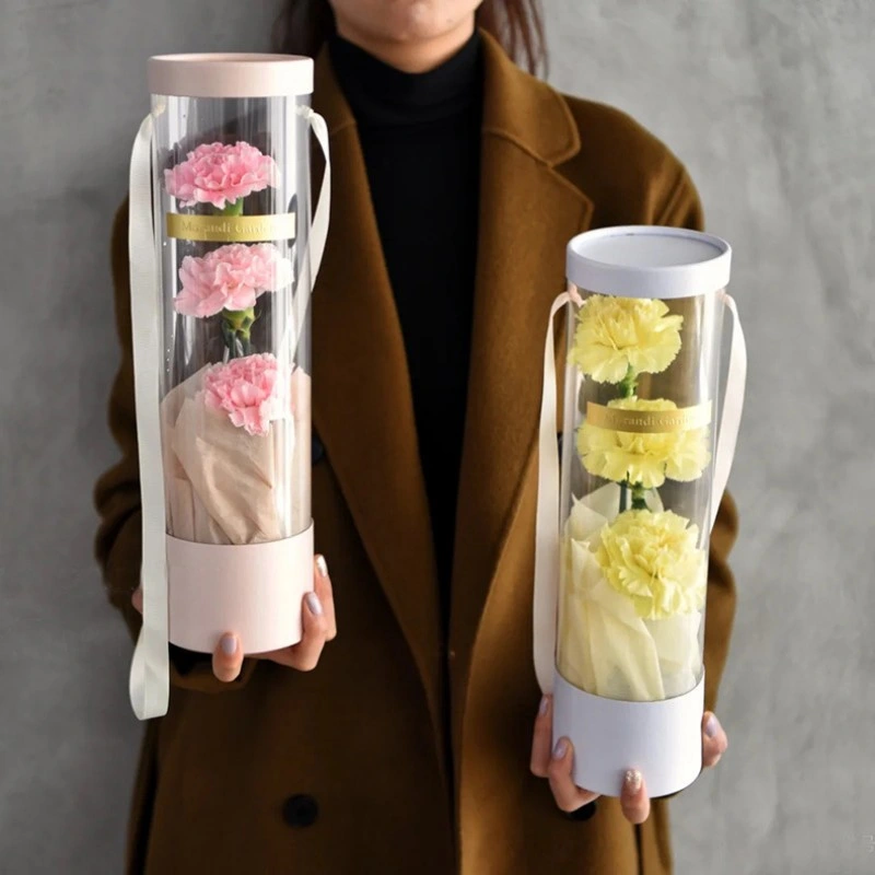 Factory Wholesale High Quality Clear Gift Box for Flower Gift Packing PVC Round Box 10*36.5cm