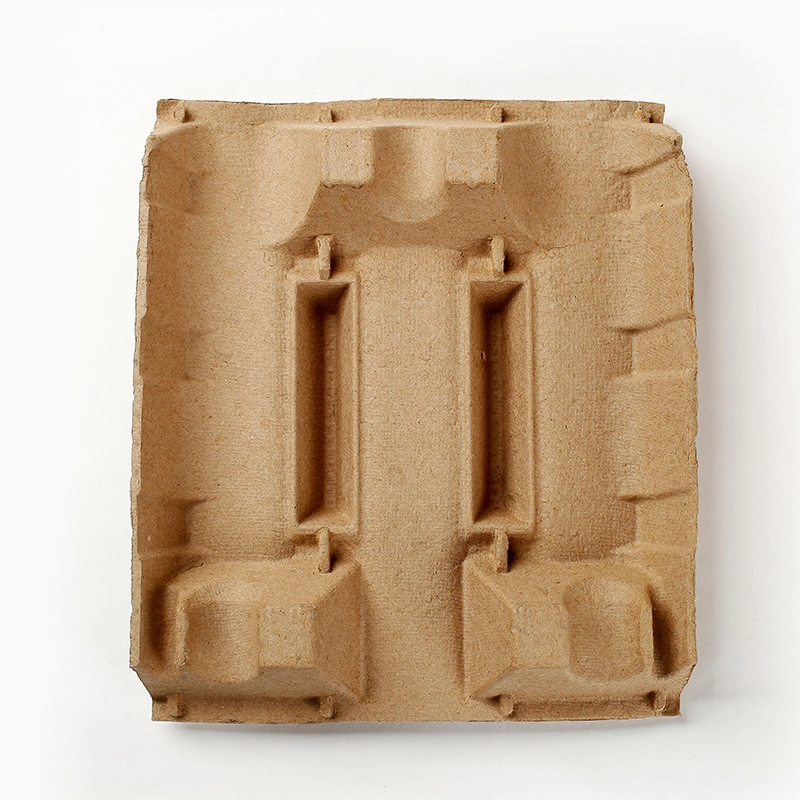 New Trend Recyclable Custom Paper Pulp Mold Bottle Packaging for Wine Molded Pulp Wine Tray