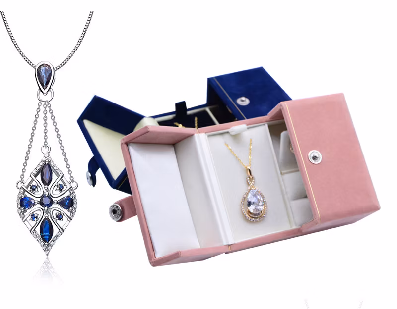 New Jewelry Small Set Box Portable Earrings Necklace Buckle Jewelry Box Flannelette Ring Three-Piece Set Box