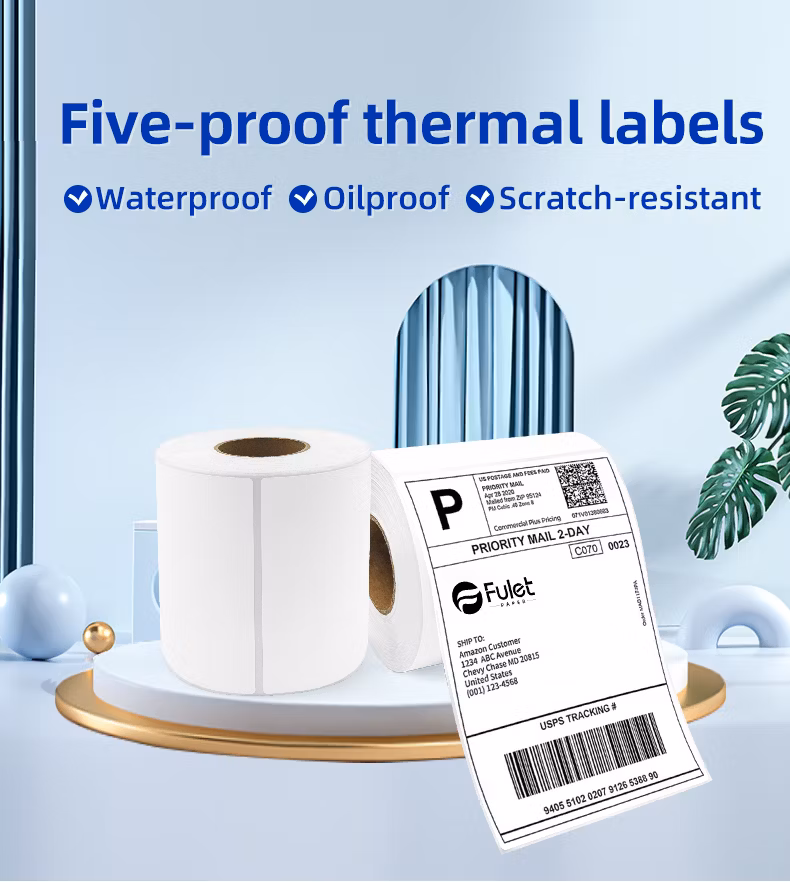 Wholesales Blank Thermal Shipping Labels Adhesive Label Sticker Roll 4X4 4X6 Inch