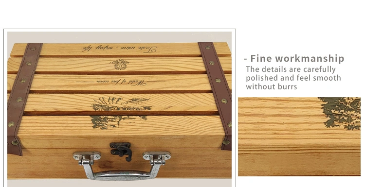 Red Wine Wooden Box Packaging Gift Box Wine Custom