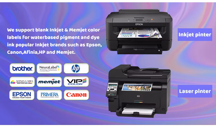 Inkjet Holographic Blank Roll Labels Gloss PP Packaging Label for Epson TM- C3500
