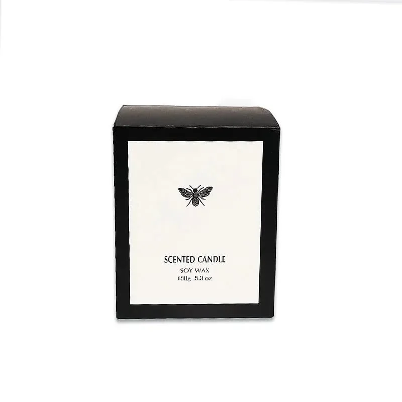 Customized Design Black Paper Gift Box Luxury Cardboard Candle Box Packaging