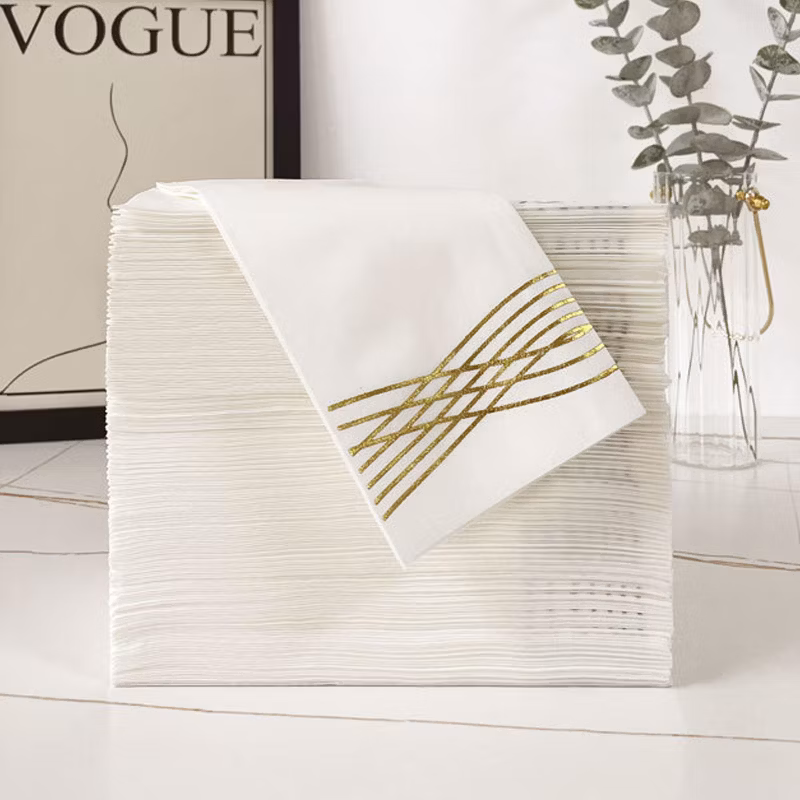 Hot Sale Natural Factory Price Custom Bulk Pack of 100 Soft 2 Ply Black Restaurant Bar Cocktail Paper Napkins