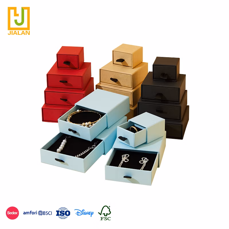 Multiple Colors and Sizes Earrings Necklace Bracelets Pendant Packaging Cardboard Drawer Box