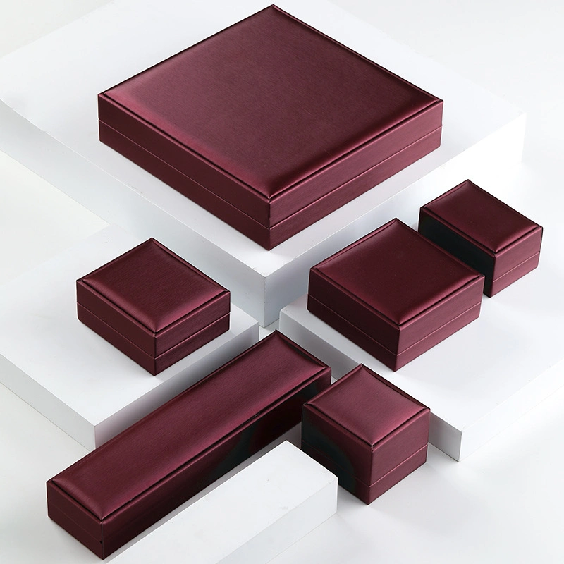 Small Quantity Accepted Cheap in Stock PU Leather Jewelry Gift Box Earring Bracelet Necklace Ring Packaging Gift Box