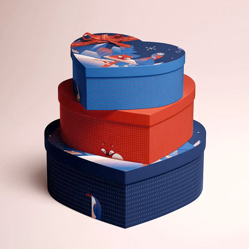 High-End Disposable Offset-Printing Customizable Food Small Heart-Shaped Chocolate Sweet Packaging Gift Box