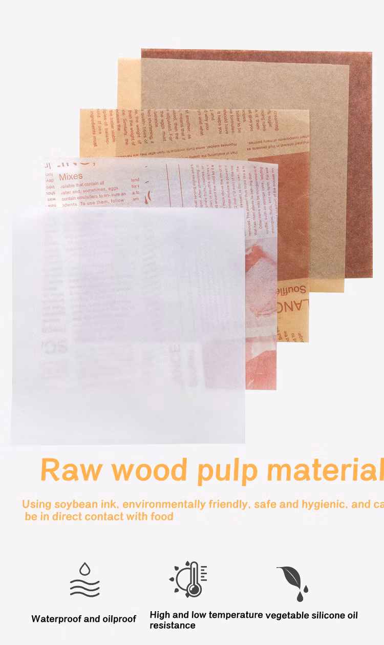 Wholesale Customized Eco Friendly Greaseproof Water Proof Deli Pizza Fried Chicken Food Wrapping Paper