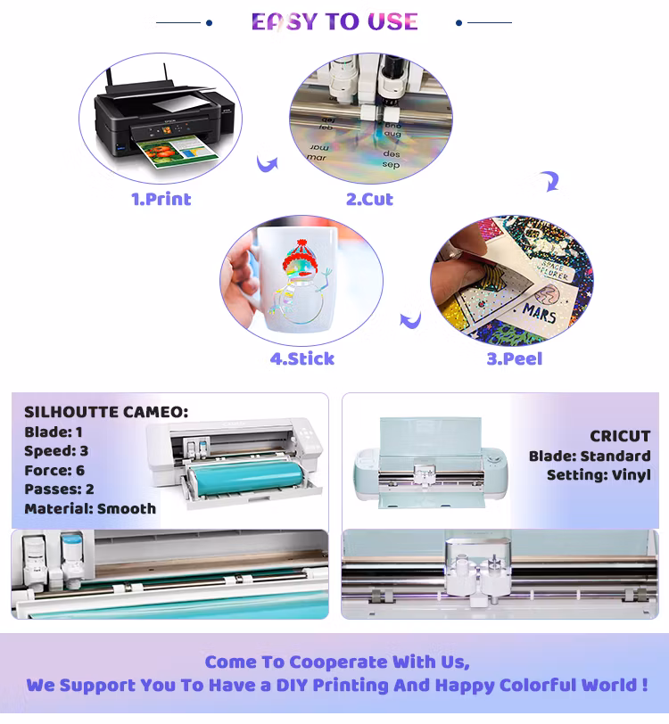 Inkjet Holographic Blank Roll Labels Gloss PP Packaging Label for Epson TM- C3500