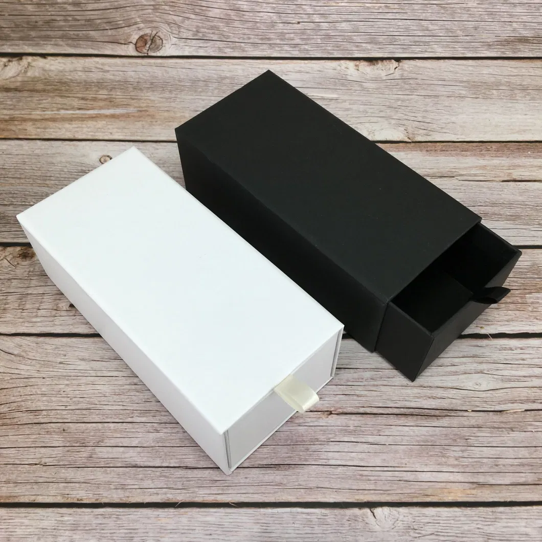 Exquisite Cardboard Gift Box Glasses Paper Box Black Drawer Box Small MOQ Manufacturer Wholesale