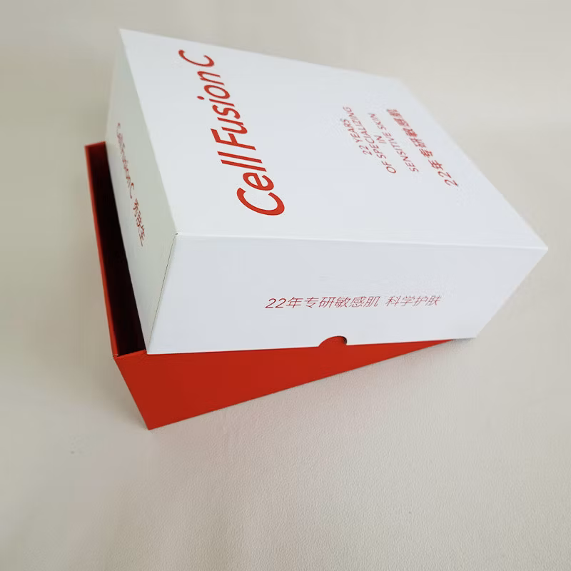 Recyclable Gift Box Rigid Cardboard Packaging with Detachable White Lid and Neck