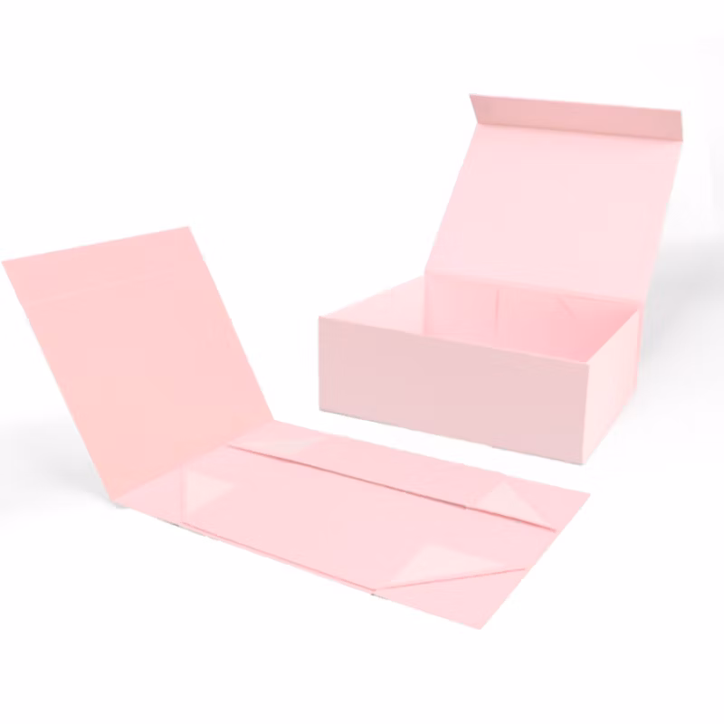 Foldable Cardboard Paper Packaging Gift Carton Boxes with Magnetic Lid for Packing Luxury Garment Shoes Human Hair
