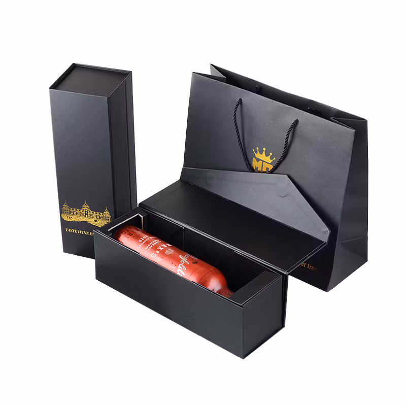 Custom Luxury Red Wine Paper Cardboard Magnetic Bottle Packaging Gift Wine Boxes