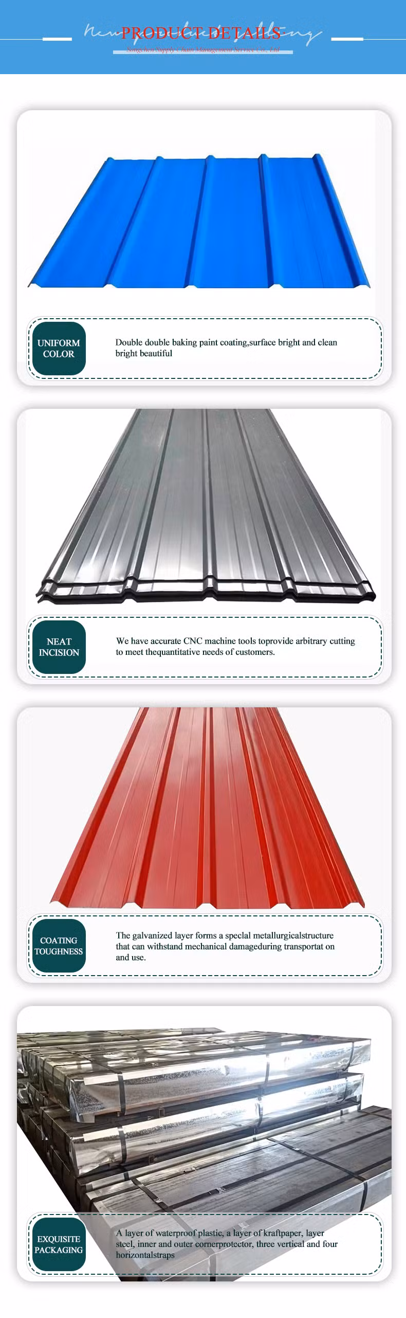 Brand New Z275 4X8 Roof Sheet Galvanized Steel Botswana with Private Label