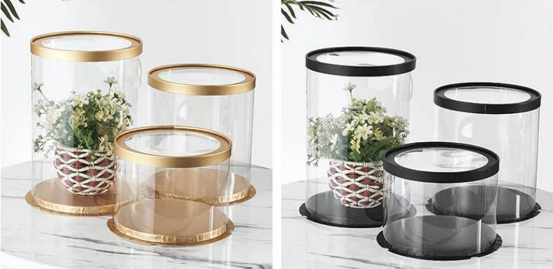 Factory Wholesale High Quality Clear Gift Box for Flower Gift Packing PVC Round Box 10*36.5cm