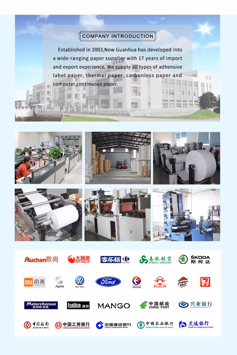 Factory Wholesale Custom Roll Blank Direct Thermal Paper Label Adhesive Label for Shipping Labels