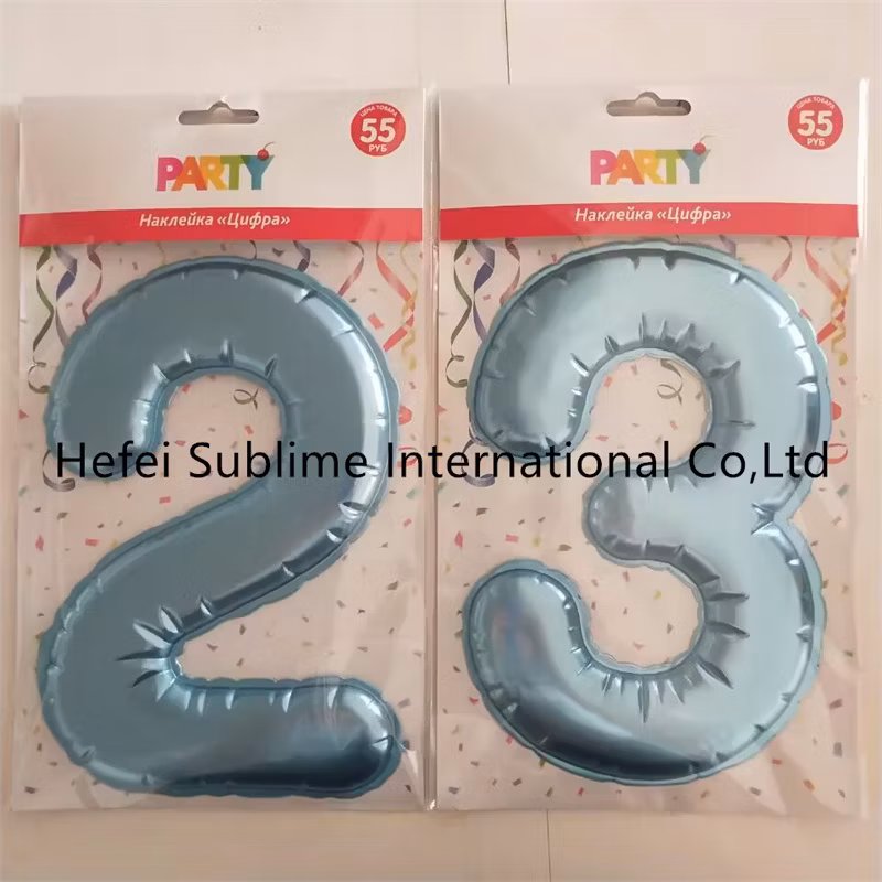 Foil Balloon Number Sticker &prime;4&prime; Silver (20 cm)