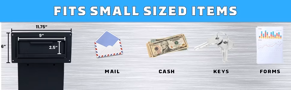 Wall Mount Locking Mailbox with Rear Access Through The Door; Powder Coating Steel Letterbox with Lock