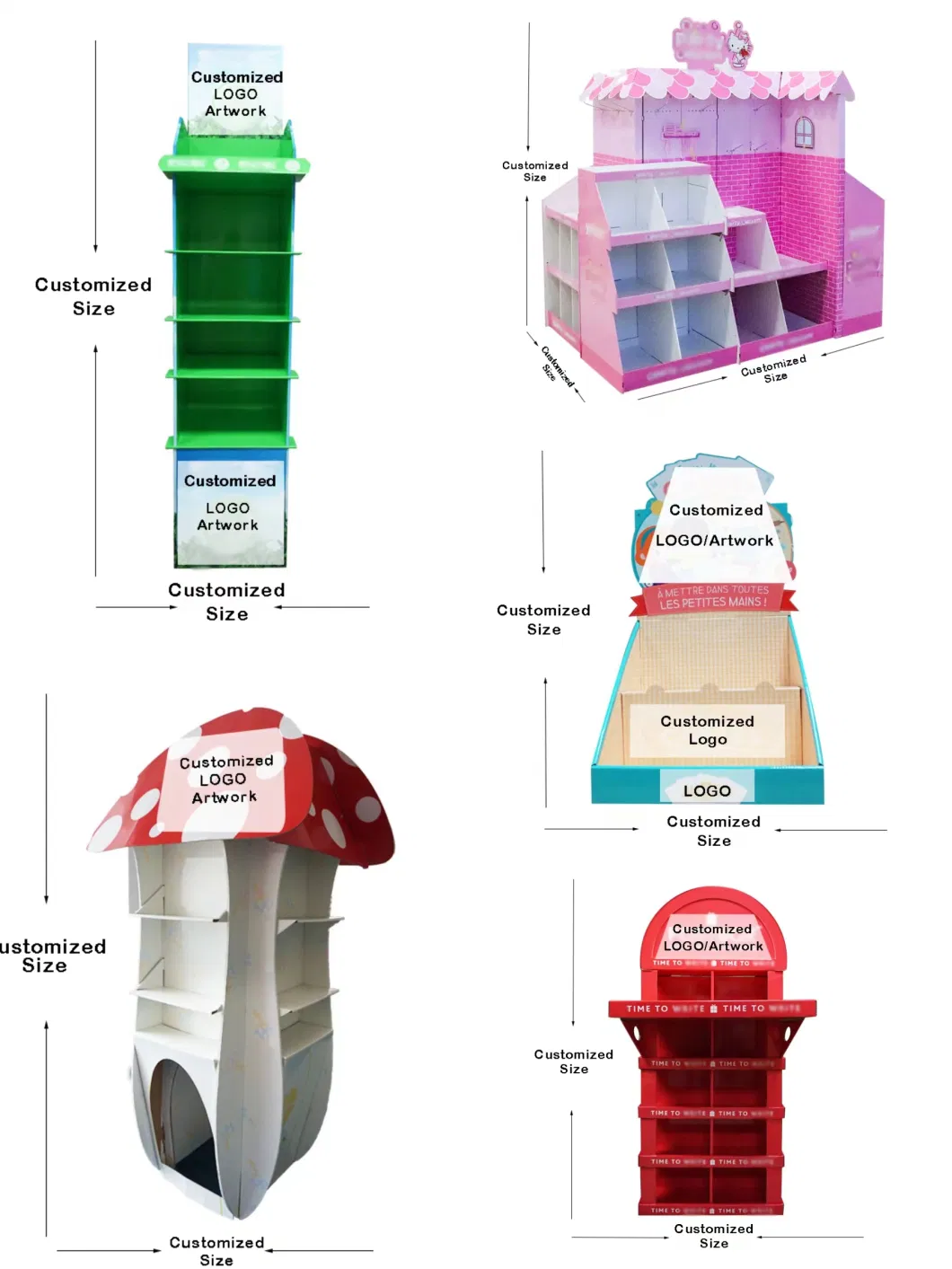 Wholesale Cosmetics Display Rack Display Stand Paper Retail Shop Display Racks Cardboard Corrugated Paper Display Makeup Display Skin Care Display Stand