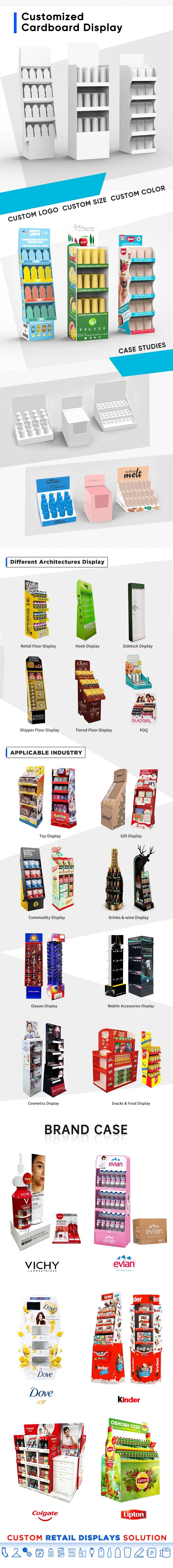 Custom Cardboard Stand Paper Store Display Racks Pop Up Shop Display Manufactures Retail Cardboard Floor Display Stand